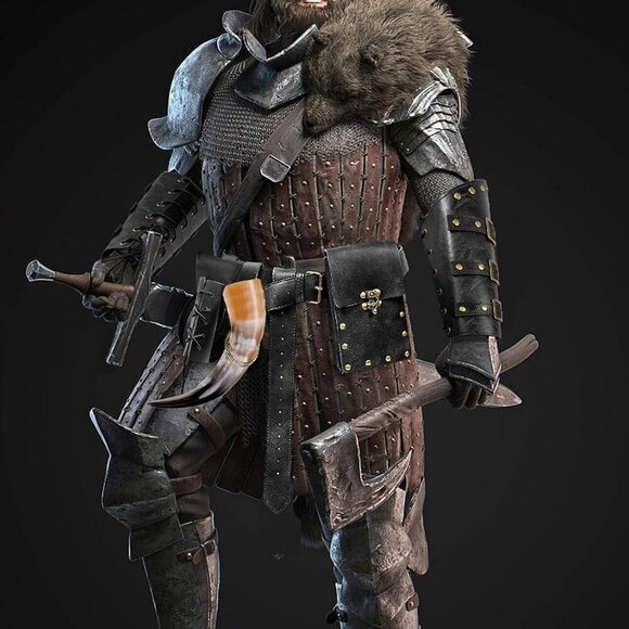 Steampunk Black Leather Belt Pouch Waist Bag Medieval Phone Holder CosplayX - Picture 2 of 6